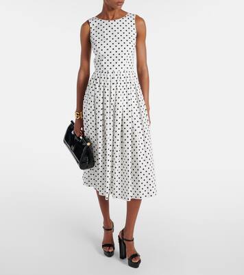 Robe midi en coton à pois | Dolce&Gabbana