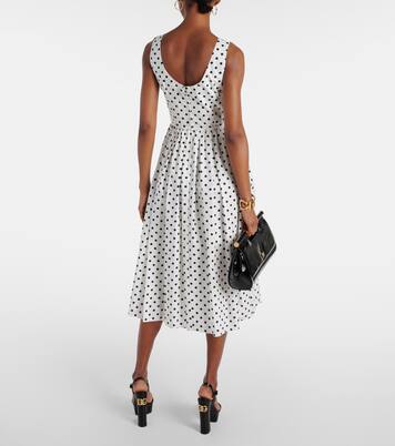 Robe midi en coton à pois | Dolce&Gabbana