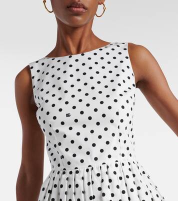 Robe midi en coton à pois | Dolce&Gabbana