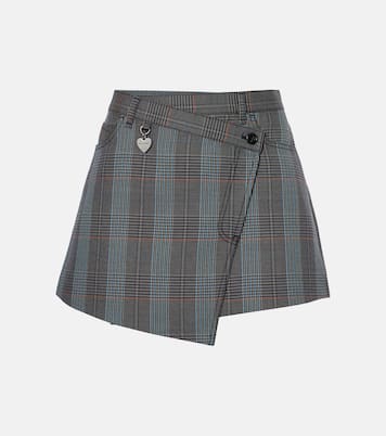Falda Irinna de mezcla de lana a cuadros | Acne Studios