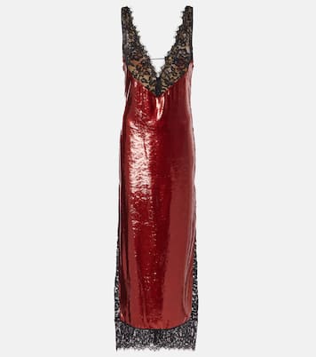 Lace-trimmed sequined gown | The New Arrivals Ilkyaz Ozel