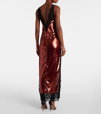 Lace-trimmed sequined gown | The New Arrivals Ilkyaz Ozel