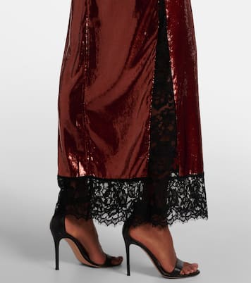 Lace-trimmed sequined gown | The New Arrivals Ilkyaz Ozel