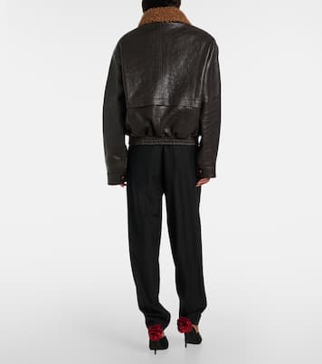 Veste raccourcie en cuir et shearling | Magda Butrym