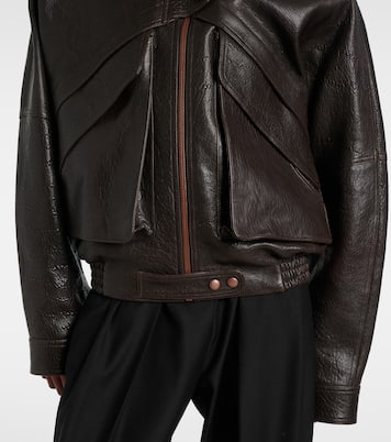Veste raccourcie en cuir et shearling | Magda Butrym