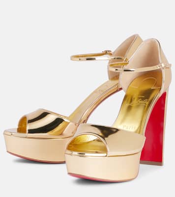 Sandaloo mirrored leather platform sandals | Christian Louboutin