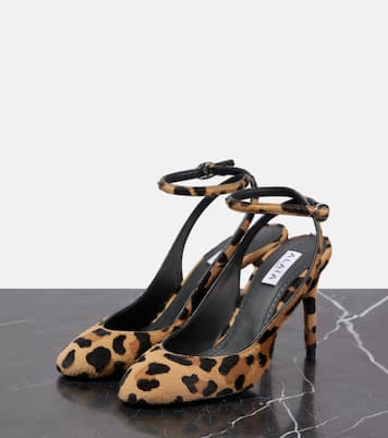 Decollete 90 calf hair slingback pumps | Alaïa