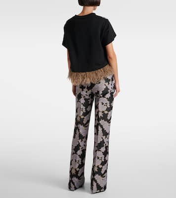 La Scala embroidered feather-trimmed top | La DoubleJ