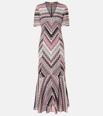Vestido midi de lamé en zigzag | Missoni
