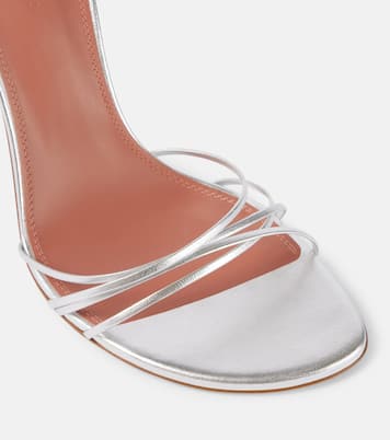 Sandalen Lori 95 aus Metallic-Leder | Amina Muaddi