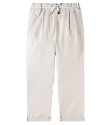 Cotton-blend gabardine pants | Brunello Cucinelli Kids