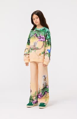 Aurita printed cotton jersey sweatpants | Molo