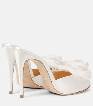 Mules de mariée en satin à fleurs | Magda Butrym