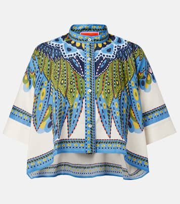 Camicia cropped in cotone con stampa | La DoubleJ