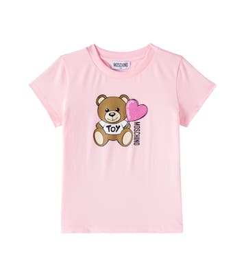 T-shirt in misto cotone con paillettes | Moschino Kids