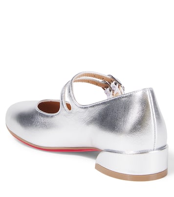 Metallic leather Mary Jane flats | Christian Louboutin Kids