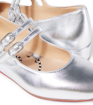 Metallic leather Mary Jane flats | Christian Louboutin Kids