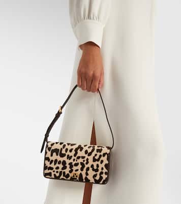 VLogo leopard-print calf hair shoulder bag | Valentino Garavani