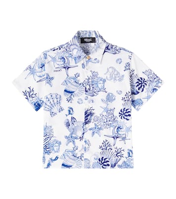 Camicia Trésor De La Mer in popeline di cotone | Versace Kids