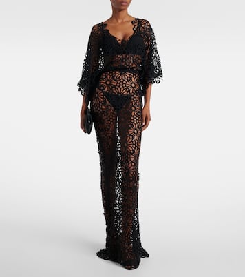 Obie open-knit cotton-blend maxi dress | Norma Kamali