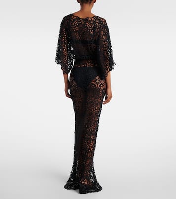 Obie open-knit cotton-blend maxi dress | Norma Kamali