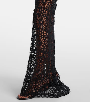 Obie open-knit cotton-blend maxi dress | Norma Kamali