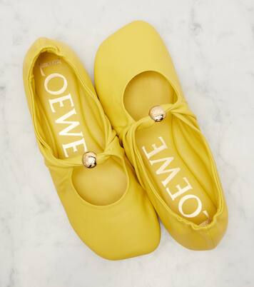 Pebble leather ballet flats | Loewe