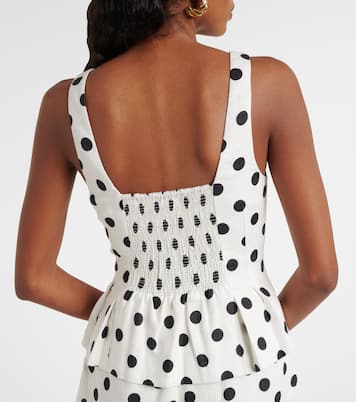 Rosalie polka-dot linen top | Posse