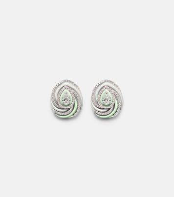 Orecchini Oceane Pear in oro bianco 18kt con diamanti | Kamyen