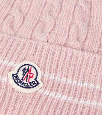Logo cable-knit virgin wool beanie | Moncler Enfant