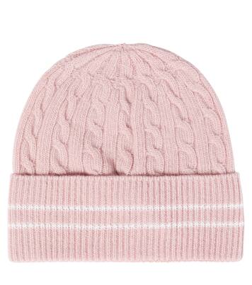 Logo cable-knit virgin wool beanie | Moncler Enfant