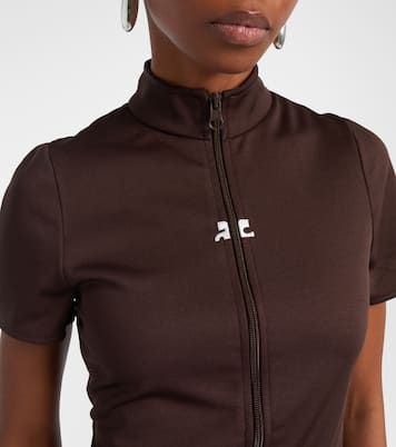 Interlock jersey zip-up top | Courrèges