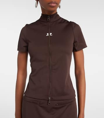 Interlock jersey zip-up top | Courrèges