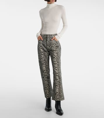 Ezra snake-effect high-rise bootcut jeans | Gabriela Hearst