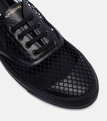 Minimalist Mesh leather-trimmed sneakers | Aquazzura