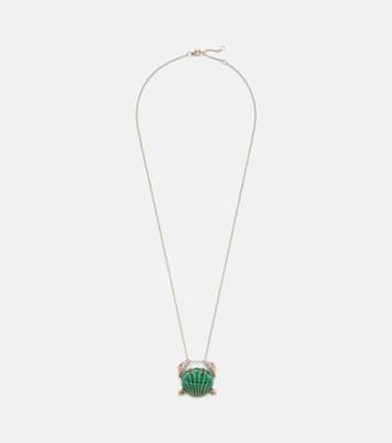 Collar Crabe Coquillage de oro de 9 ct con malaquita y diamantes | Yvonne Léon