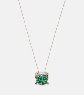 Collar Crabe Coquillage de oro de 9 ct con malaquita y diamantes | Yvonne Léon