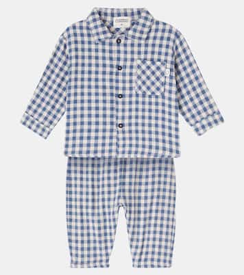 Baby - Camicia e pantaloni in flanella di cotone a quadretti | Cozmo