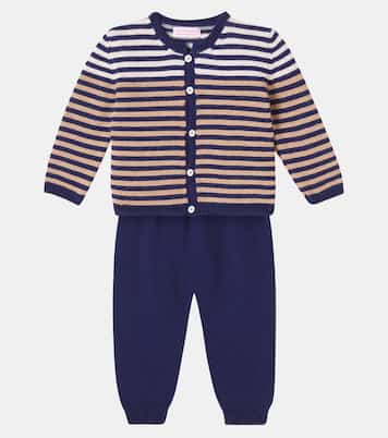 Baby Pinto striped cardigan and pants set | La Coqueta