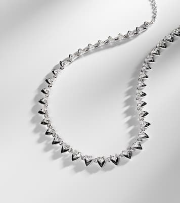 Heart 18kt white gold and enamel choker with diamonds | Kamyen