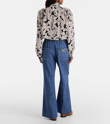 Cotton chambray wide-leg pants | Valentino