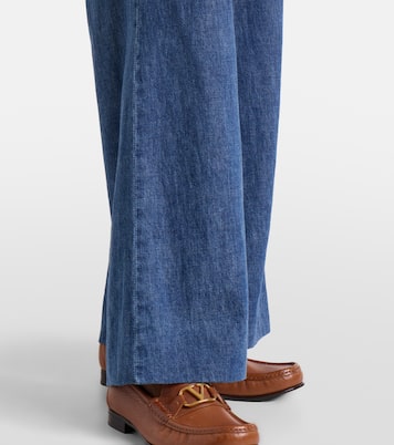 Cotton chambray wide-leg pants | Valentino