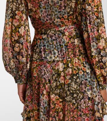 Floral plissé tiered silk maxi skirt | Valentino