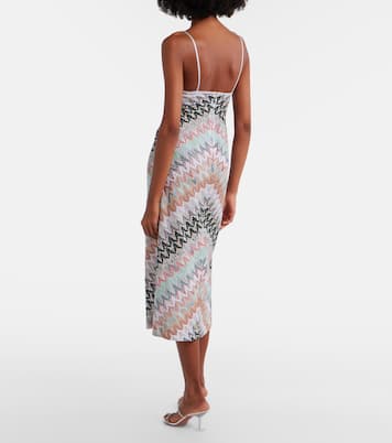 Zigzag lamé midi dress | Missoni