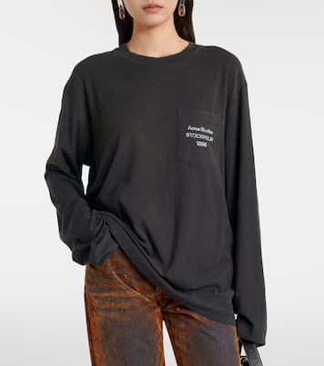 Logo cotton and hemp jersey top | Acne Studios
