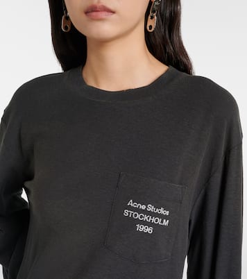 Logo cotton and hemp jersey top | Acne Studios