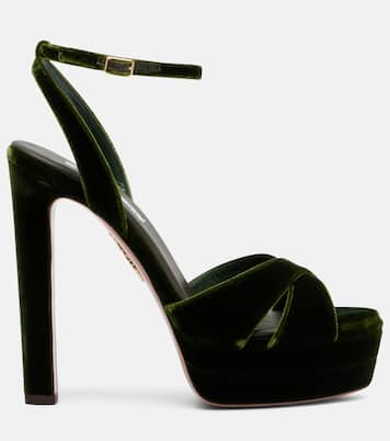 Sandales Divine 130 à plateau en velours | Aquazzura