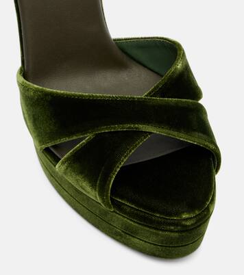 Sandales Divine 130 à plateau en velours | Aquazzura