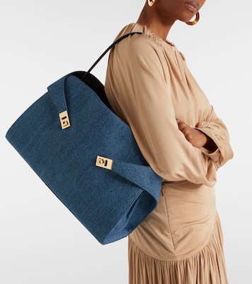 Tote Bag Hug Large aus Denim | Ferragamo