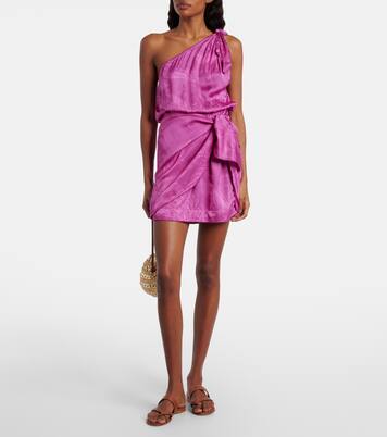 Celie satin jacquard minidress | Poupette St Barth
